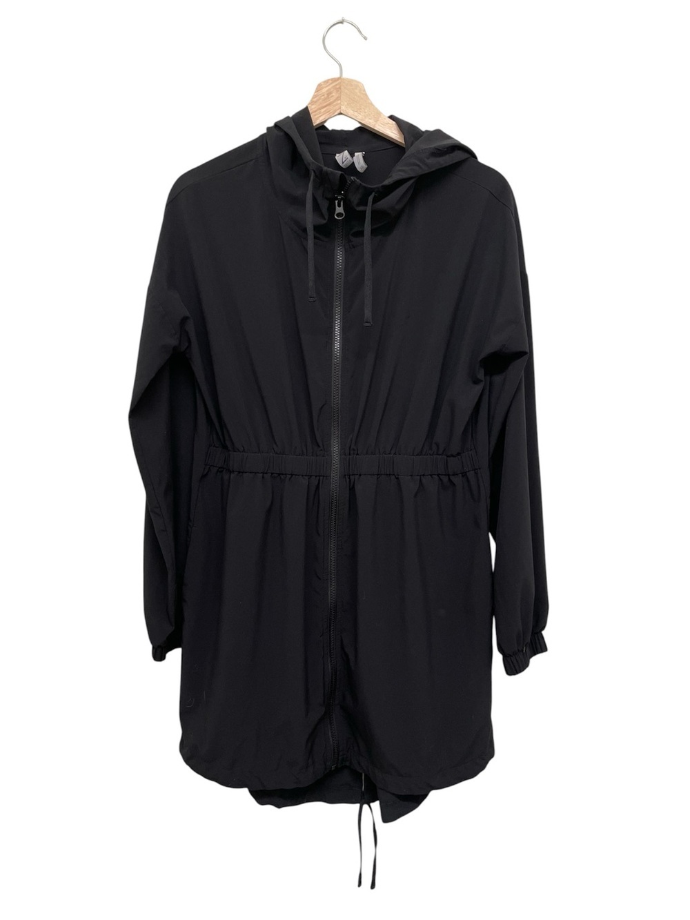 Zella Black Lightweight Hooded Anorak Drawstring Jacket - XS